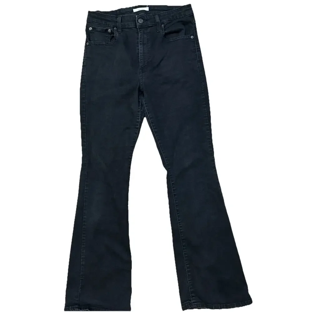 Levi’s Jeans Womens Black 726 Flare 31x32 Stretch Flared - Picture 1 of 13